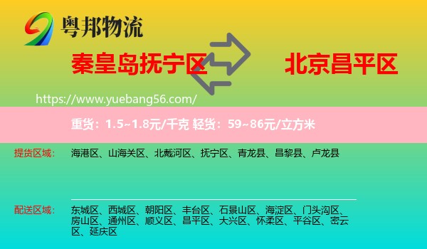 撫寧區(qū)到昌平區(qū)物流