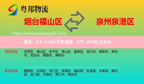 福山區(qū)到泉港區(qū)物流