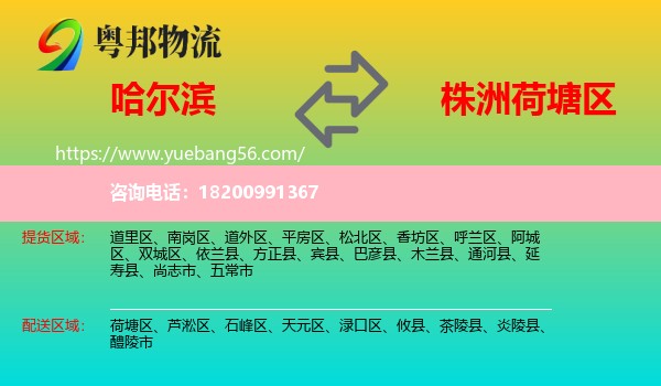 哈爾濱到荷塘區(qū)物流