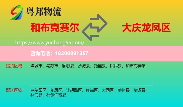 和布克賽爾到龍鳳區(qū)物流