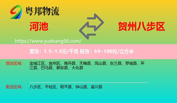 河池到八步區(qū)物流