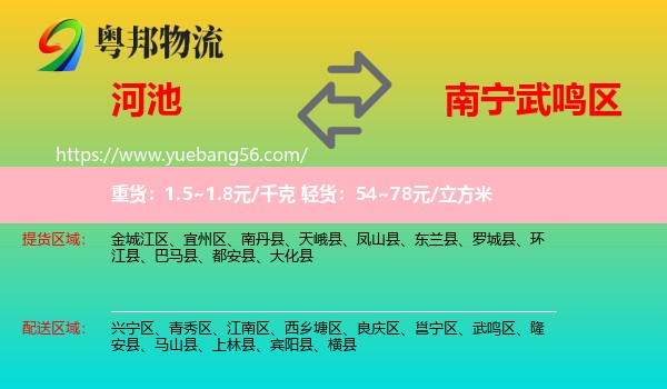 河池到武鳴區(qū)物流