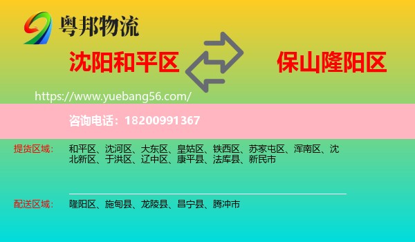 和平區(qū)到隆陽區(qū)物流