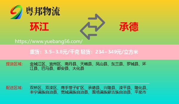 環(huán)江縣到承德物流