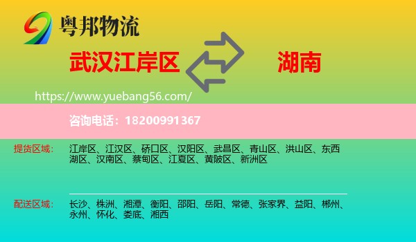 江岸區(qū)到湖南物流