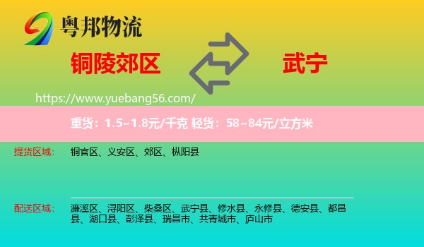 郊區(qū)到武寧縣物流
