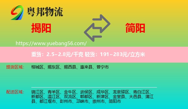 揭陽(yáng)到簡(jiǎn)陽(yáng)市物流