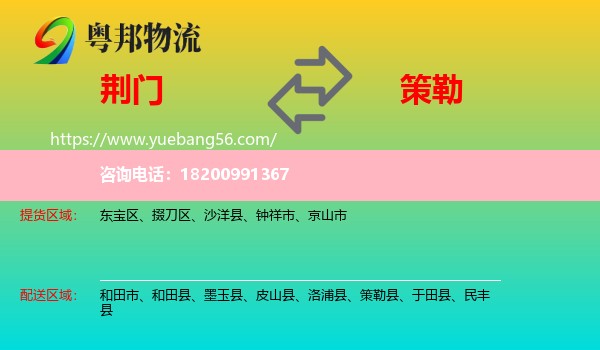 荊門(mén)到策勒縣物流