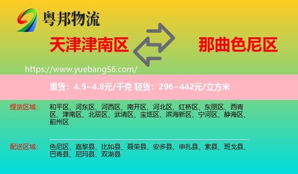 津南區(qū)到色尼區(qū)物流
