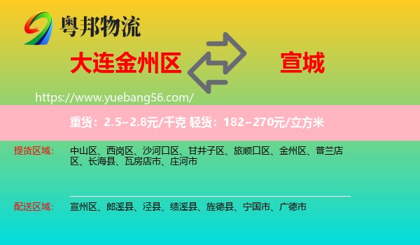 金州區(qū)到宣城物流