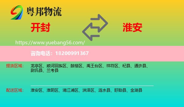 開(kāi)封到淮安物流