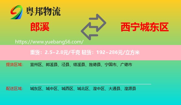 郎溪縣到城東區(qū)物流