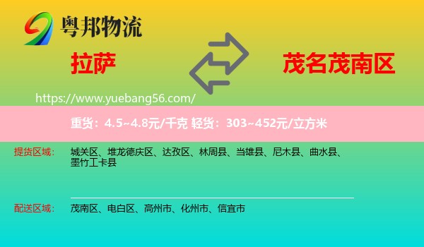 拉薩到茂南區(qū)物流