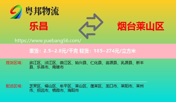 樂(lè)昌市到萊山區(qū)物流