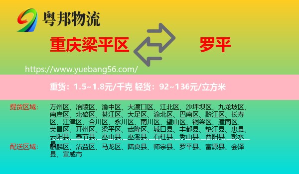 梁平區(qū)到羅平縣物流