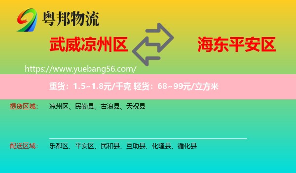 涼州區(qū)到平安區(qū)物流
