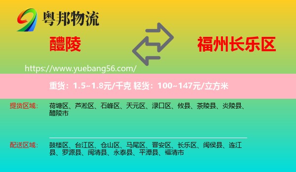 醴陵市到長樂區(qū)物流