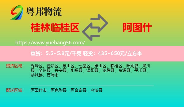 臨桂區(qū)到阿圖什市物流