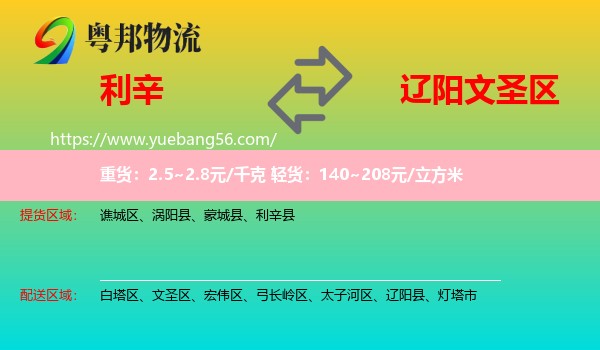 利辛縣到文圣區(qū)物流