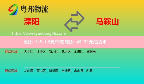 溧陽市到馬鞍山物流