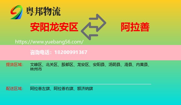 龍安區(qū)到阿拉善盟物流
