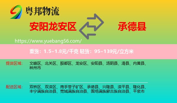 龍安區(qū)到承德縣物流