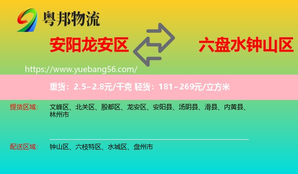 龍安區(qū)到鐘山區(qū)物流