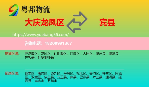 龍鳳區(qū)到賓縣物流