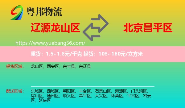 龍山區(qū)到昌平區(qū)物流