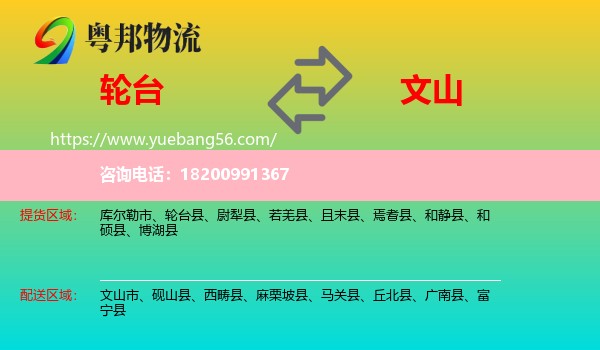 輪臺縣到文山物流