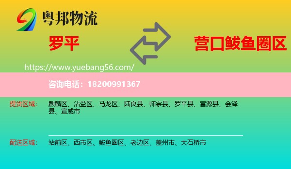 羅平縣到鲅魚圈區(qū)物流