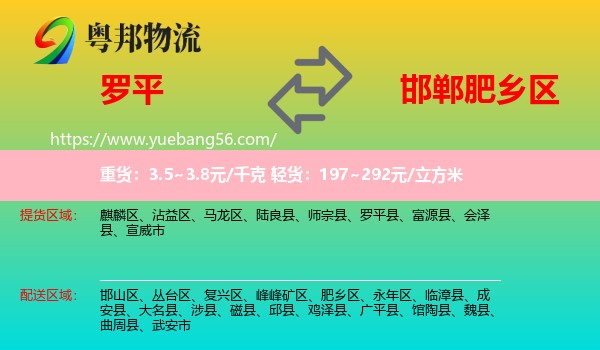 羅平縣到肥鄉(xiāng)區(qū)物流