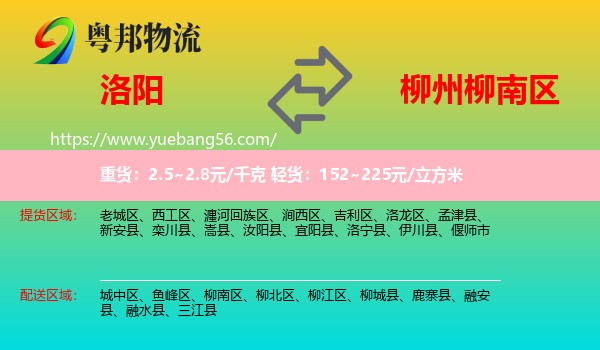 洛陽到柳南區(qū)物流