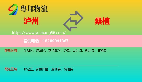 瀘州到桑植縣物流