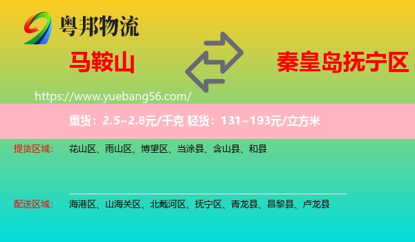 馬鞍山到撫寧區(qū)物流