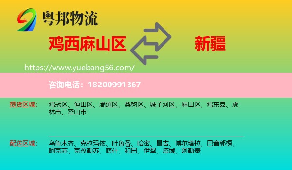 麻山區(qū)到新疆物流