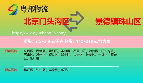 門頭溝區(qū)到珠山區(qū)物流