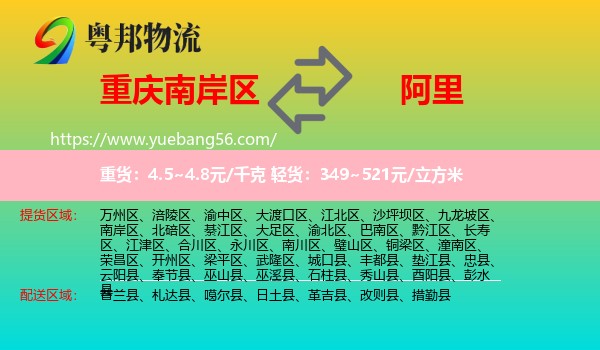 南岸區(qū)到阿里物流