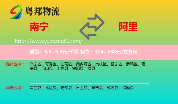 南寧到阿里物流