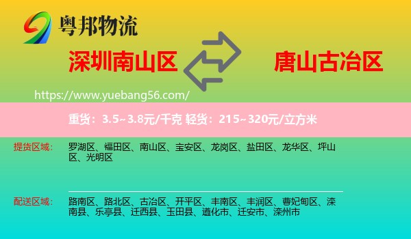 南山區(qū)到古冶區(qū)物流