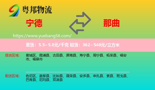 寧德到那曲物流