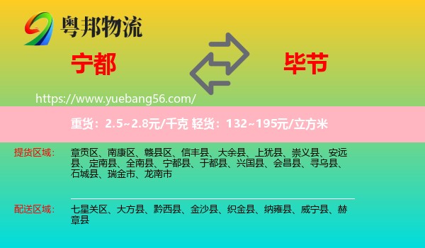 寧都縣到畢節(jié)物流