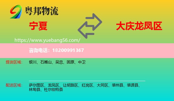 寧夏到龍鳳區(qū)物流