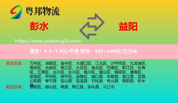 彭水縣到益陽(yáng)物流