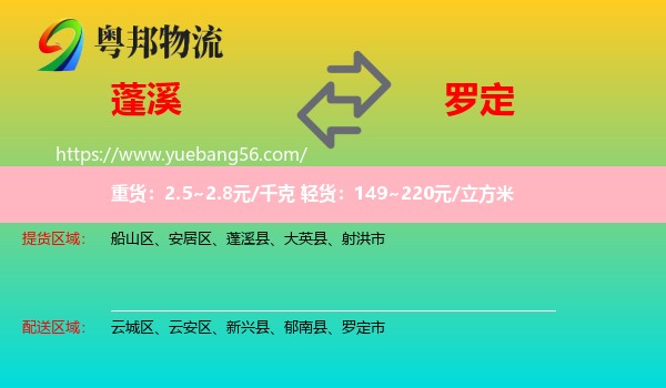 蓬溪縣到羅定市物流