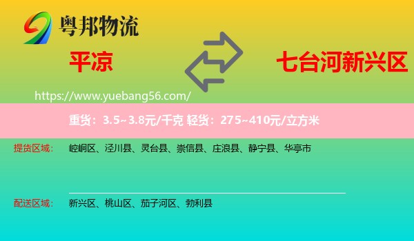 平?jīng)龅叫屡d區(qū)物流