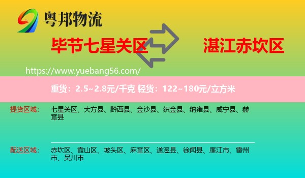 七星關(guān)區(qū)到赤坎區(qū)物流