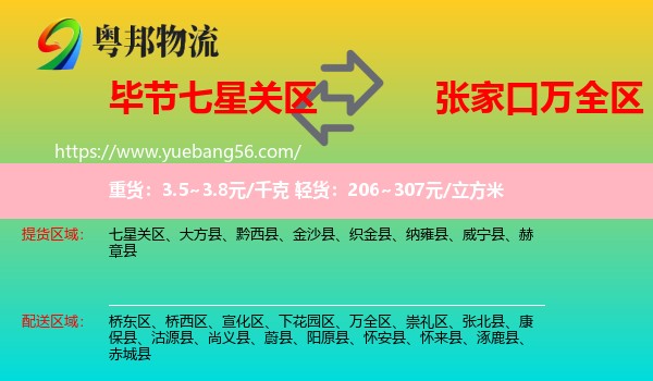 七星關(guān)區(qū)到萬(wàn)全區(qū)物流