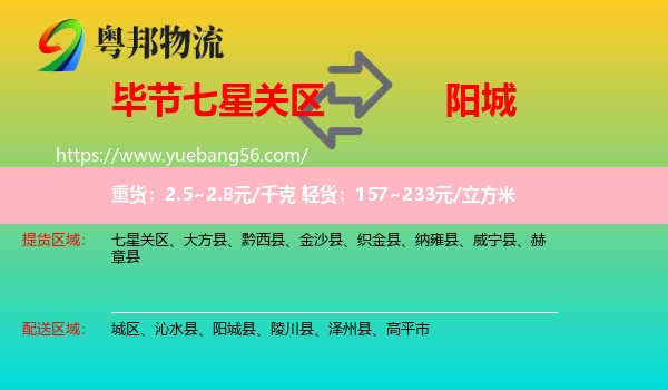 七星關區(qū)到陽城縣物流