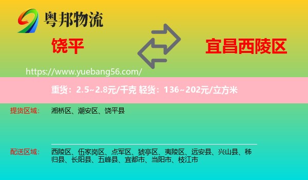 饒平縣到西陵區(qū)物流